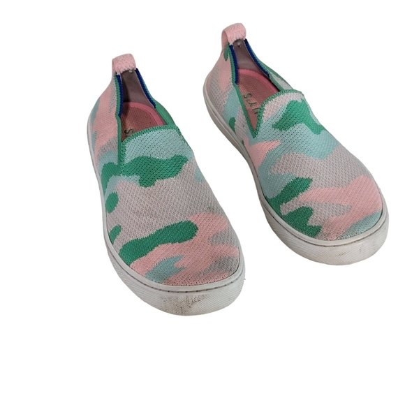 Rothy's The Kids Sneaker Size 2 Cotton Candy Camo Fabric Slip On Casual Shoes - Picture 3 of 12
